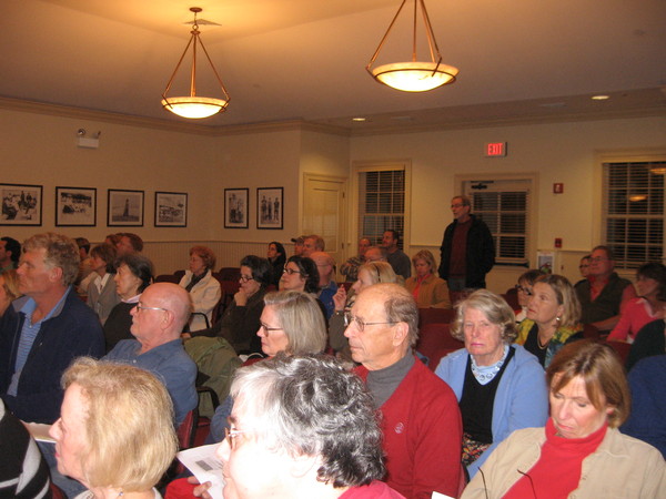 Crowds of concerned residents turned out to voice their concerns about airport noise at a meeting of the Francis S. Gabreski Airport Community Advisory Board on Thursday at Quogue Village Hall.