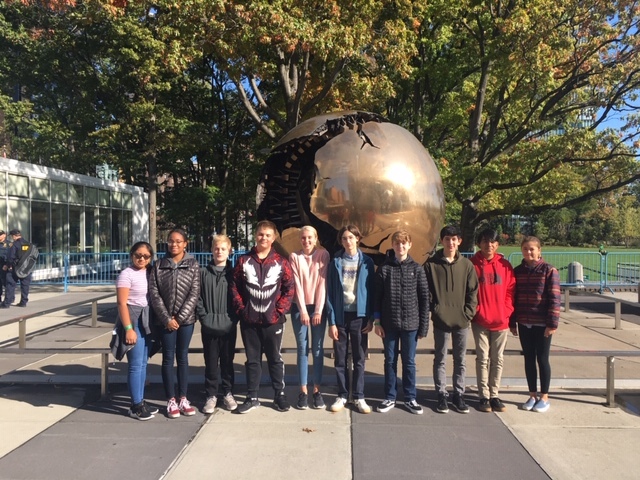 Members of the Tuckahoe School's National Junior Honor Society made the group's annual trip to New York City. They delivered care packages to St. Bartholomew Church food pantry, visited the United Nations, and otehr notable sites before seeing the Broadway Show 