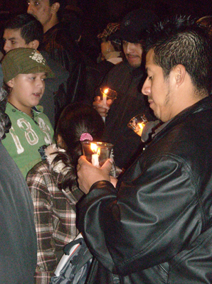 A vigil for Marcelo Lucero in Novemeber of 2008. Lucero
