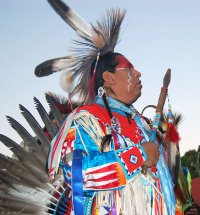 A Native American during the Grand Entry procession. BRIAN BOSSETTA