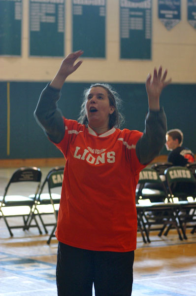  welcomes athletes during opening ceremonies for the fourth annual New York Long Island Region Special Olympics Basketball tournament.