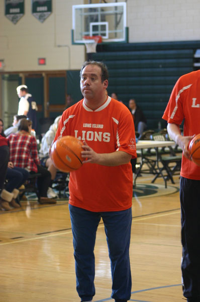 Robert Martin of the Long Island Lions lines up a shot during the fourth annual New York Long Island Region Special Olympics Basketball tournament  held on Sunday