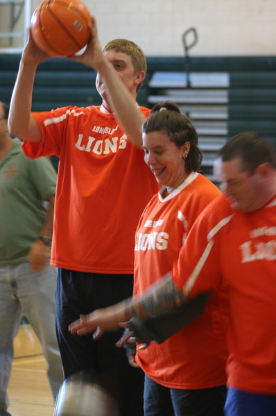 Donna Cornell of the Long Island Lions launches a shot during the fourth annual New York Long Island Region Special Olympics Basketball tournament  held on Sunday