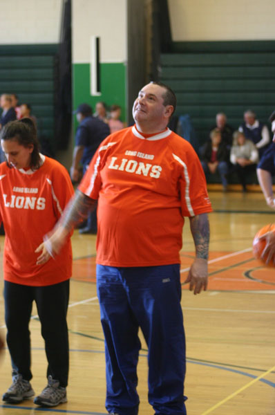 David Cohen of the Long Island Lions lines up a shot during the fourth annual New York Long Island Region Special Olympics Basketball tournament  held on Sunday