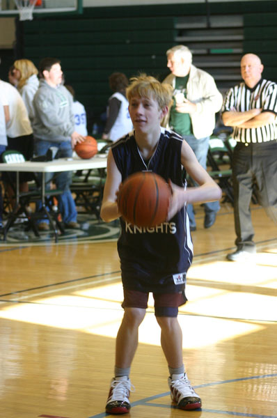 David Cohen of the Long Island Lions lines up a shot during the fourth annual New York Long Island Region Special Olympics Basketball tournament  held on Sunday