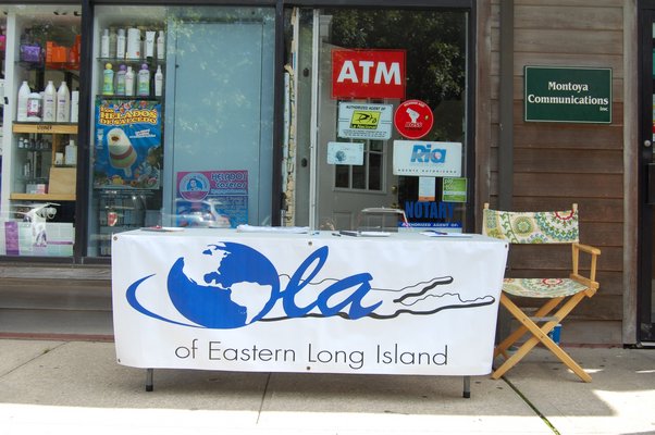 The OLA of Eastern Long Island's table by Jasmine's Hair Salon on Springs Fireplace Road in Springs on Saturday