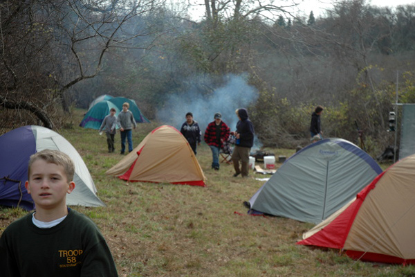 Scouts from Troop 58 in Southampton camped at Kellis Pond in Bridgehampton on Friday night before erecting an osprey pole on Saturday morning.
