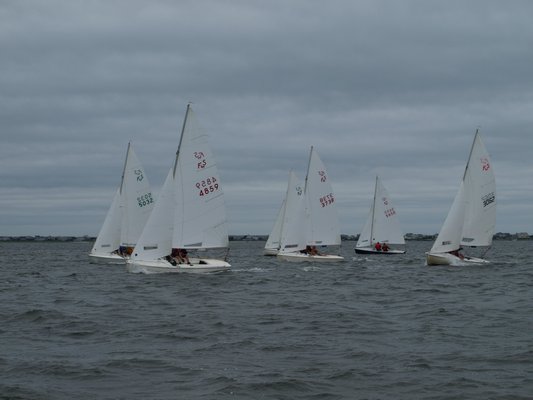 Sailors braved tough conditions on Saturday at the GSBYRA Invitational hosted by the Westhampton Yacht Squadron. SARAH WARREN