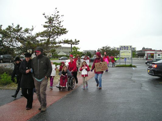 Marchers walked from Kirk Park to downtown Montauk on Saturday. BY VIRGINIA GARRISON