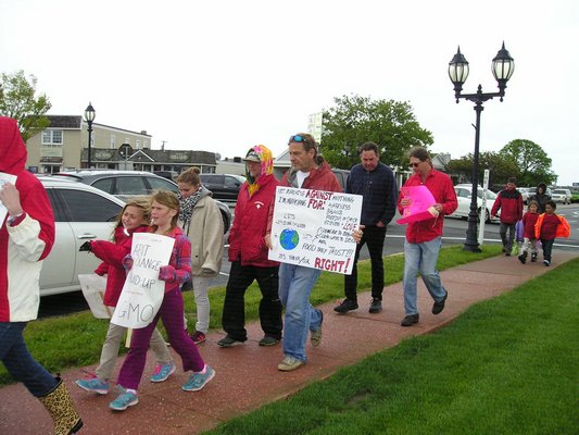 Marchers walked from Kirk Park to downtown Montauk on Saturday. BY VIRGINIA GARRISON