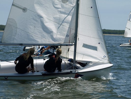 Participants of last week's PGJSA regatta compete in their c420s. SARAH WARREN