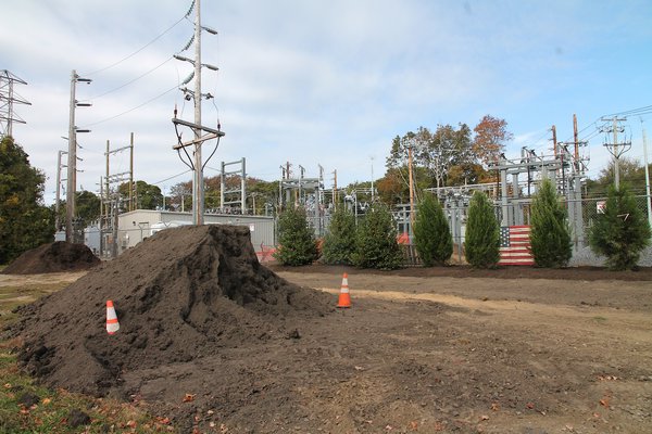 Plantings have gone up around the PSEG substation in Amagansett. KYRIL BROMLEY
