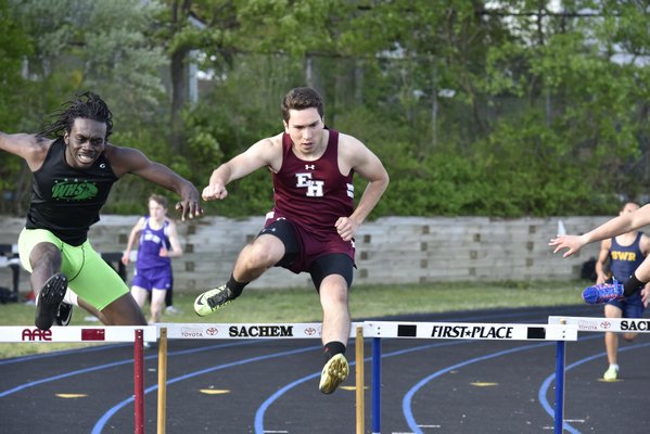 East Hampton's Danny Soto could be running in the 400-meter intermediate hurdles at the state qualifier this weekend. RICCI PARADISO
