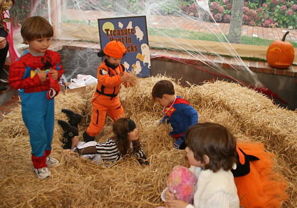 Bella Tarbet having her fortune told at the Halloween festival at the Reform Club in Amagansett on Saturday.