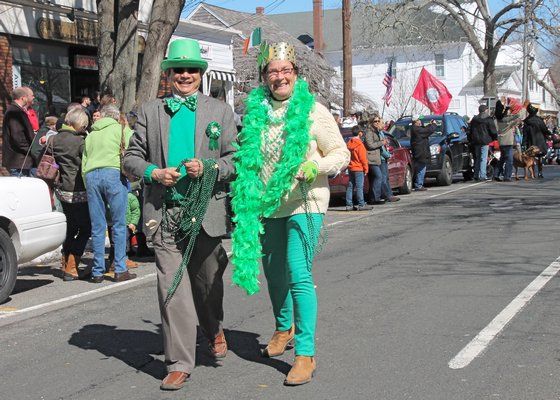 Revelers at last year’s Am-O-Gansett St. Patrick’s Day parade. FILE PHOTO