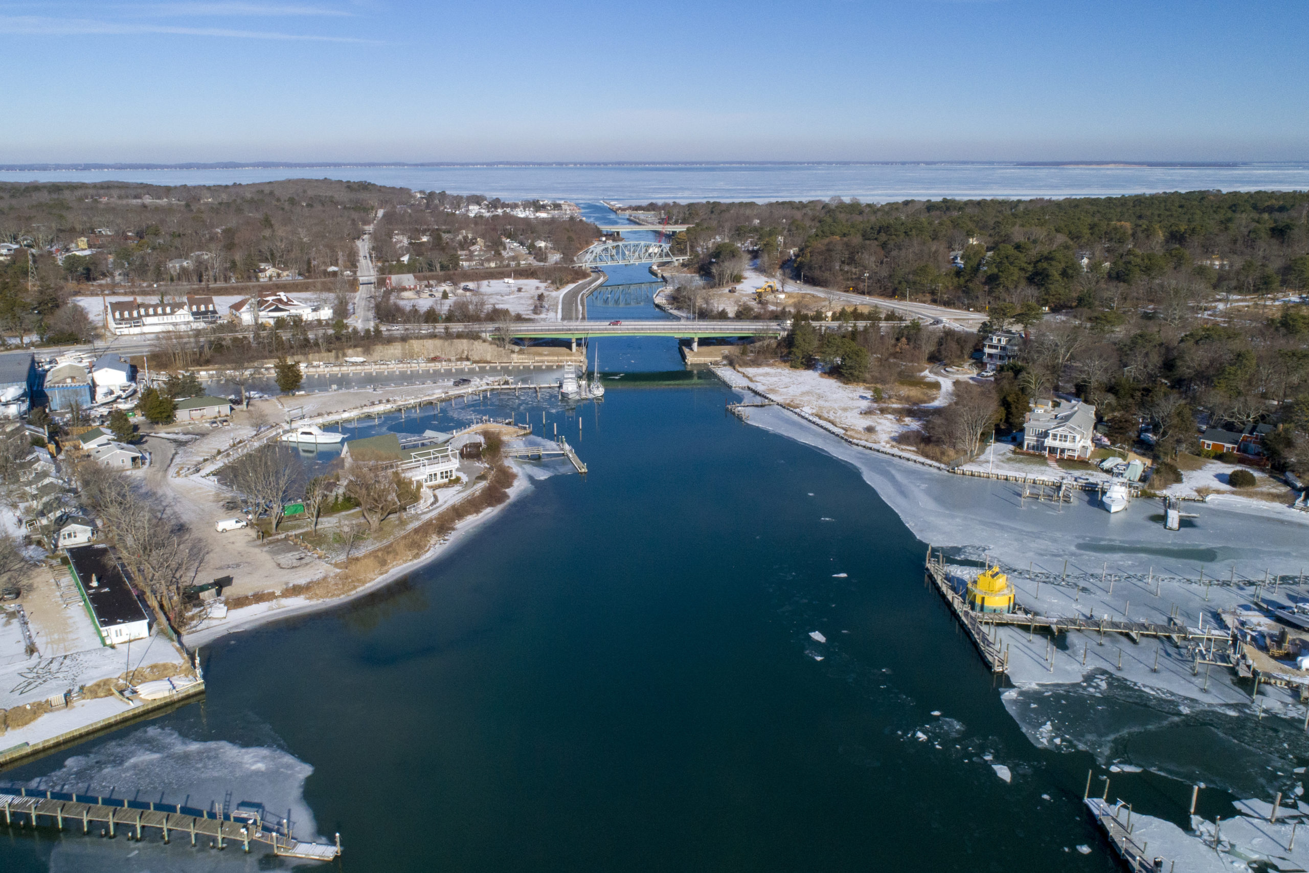 Shinnecock Canal in winter. 