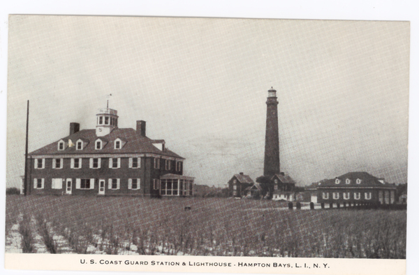 An early postcard depicting the Shinnecock Lighthouse.