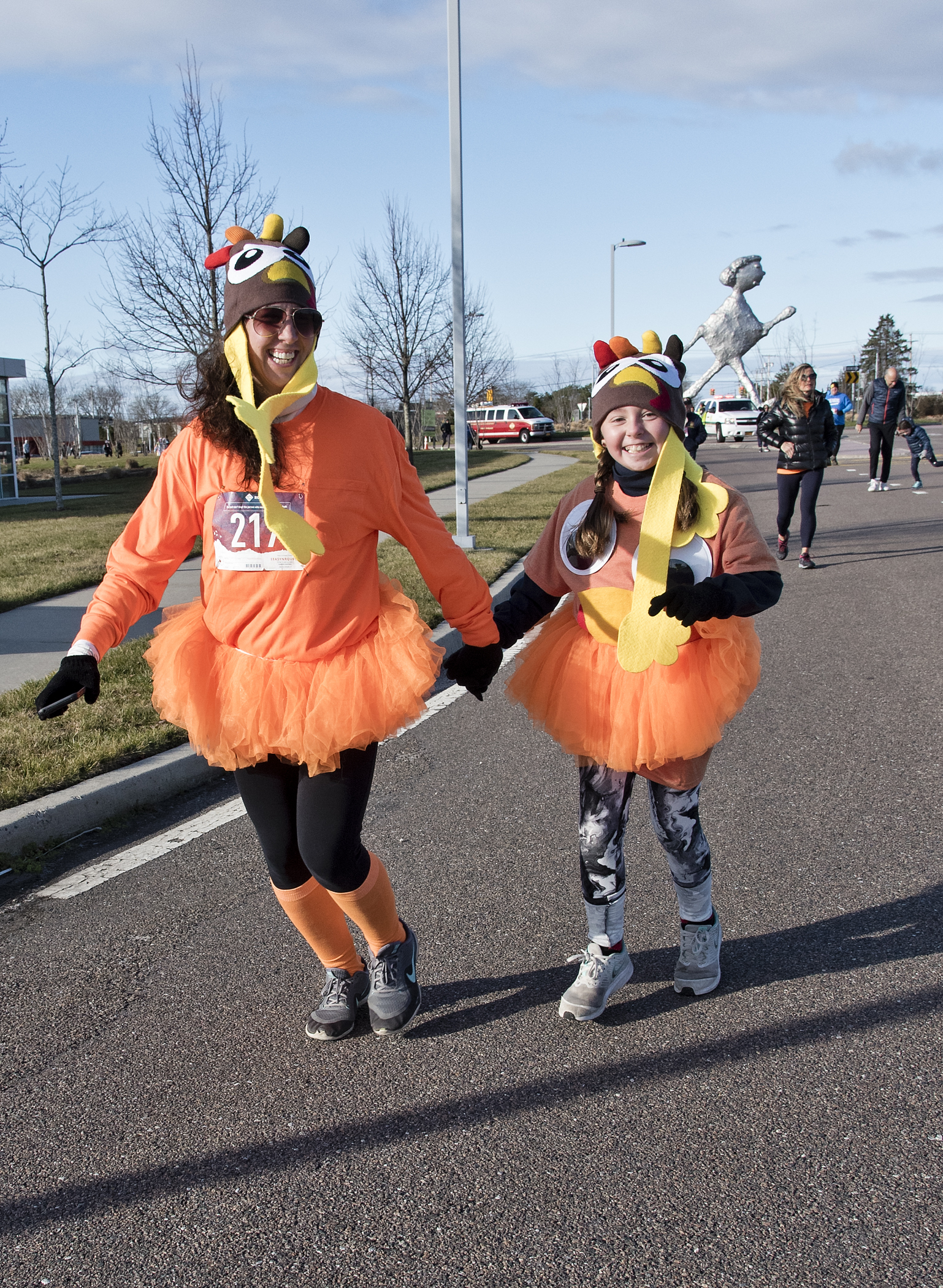 There was a lot of Thanksgiving spirit at the Turkey Trot 5K walk/run organized by the VFW Post 7009 at Gabreski Airport in Westhampton Beach. JOHN NEELY PHOTOS