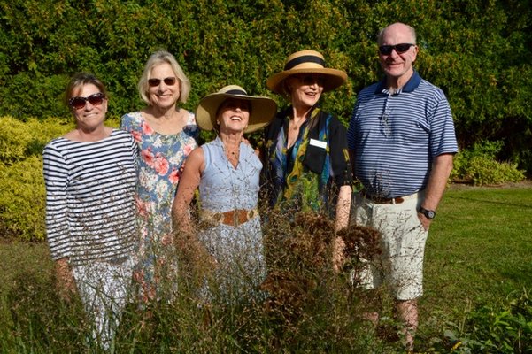 Members of the Westhampton Garden Club recently completed a native plant installation at the lily pond in Quogue. From left, Westhampton Garden Club's Nina Lawson and Joy Flynn, Quogue Village Trustee Jeannette Obser, Garden Club President Inger Mejean and Quogue Mayor Peter Sartorius.