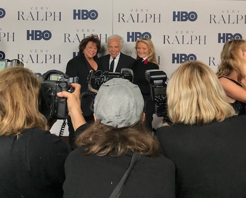 Susan Lacy, left, with Ralph Lauren and Ricky Lauren on the red carpet at the 