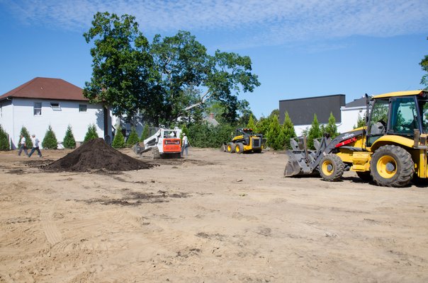 Dragonfly Landscape Design Ltd. along with the Department of Public Works begins working on the implementation of Glovers Park in the Village of Westhampton Beach.   GREG WEHNER