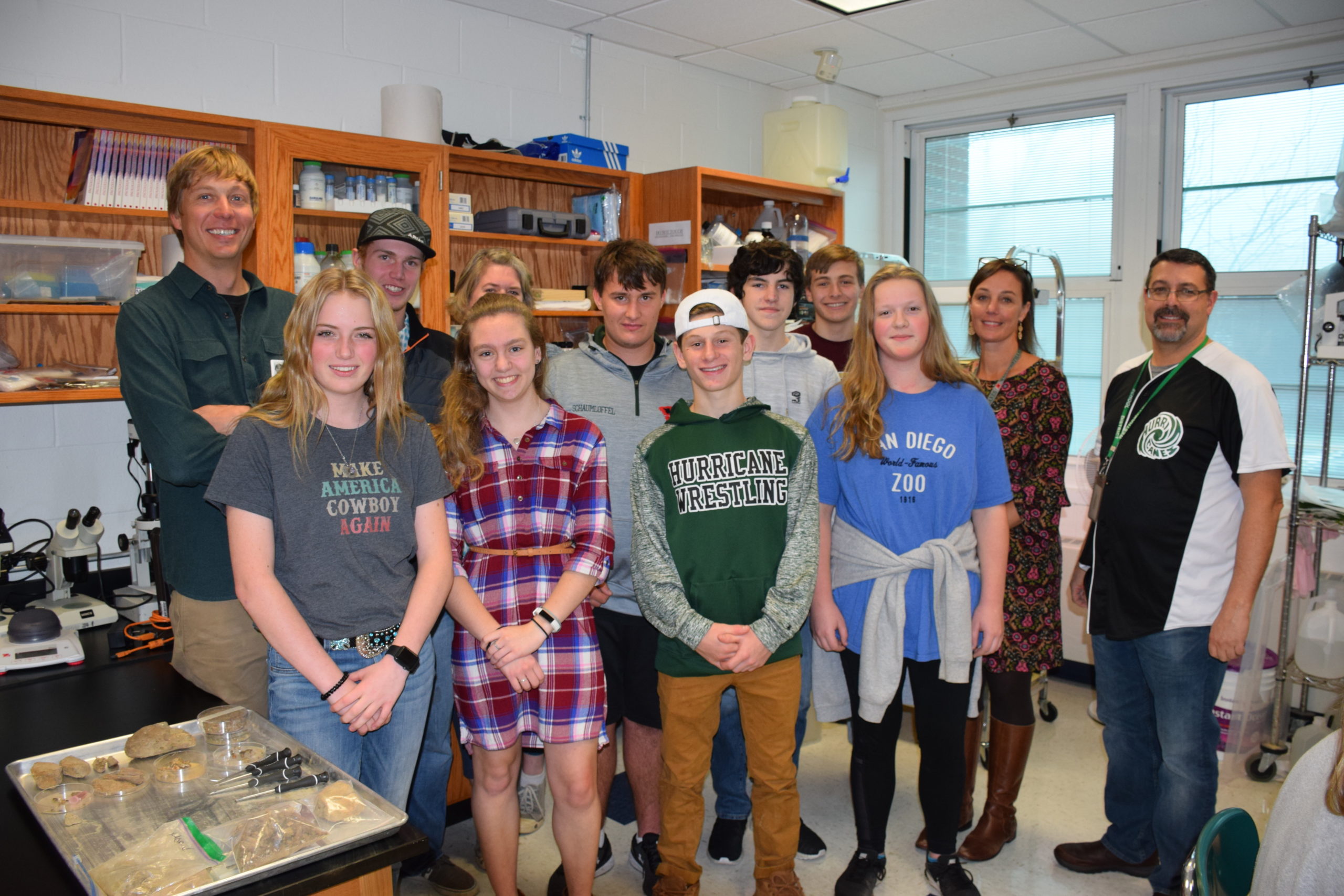 Westhampton Beach High School science research students had the opportunity to learn more about the research process from accomplished paleontologist John Hankla, during a visit on November 22. 
