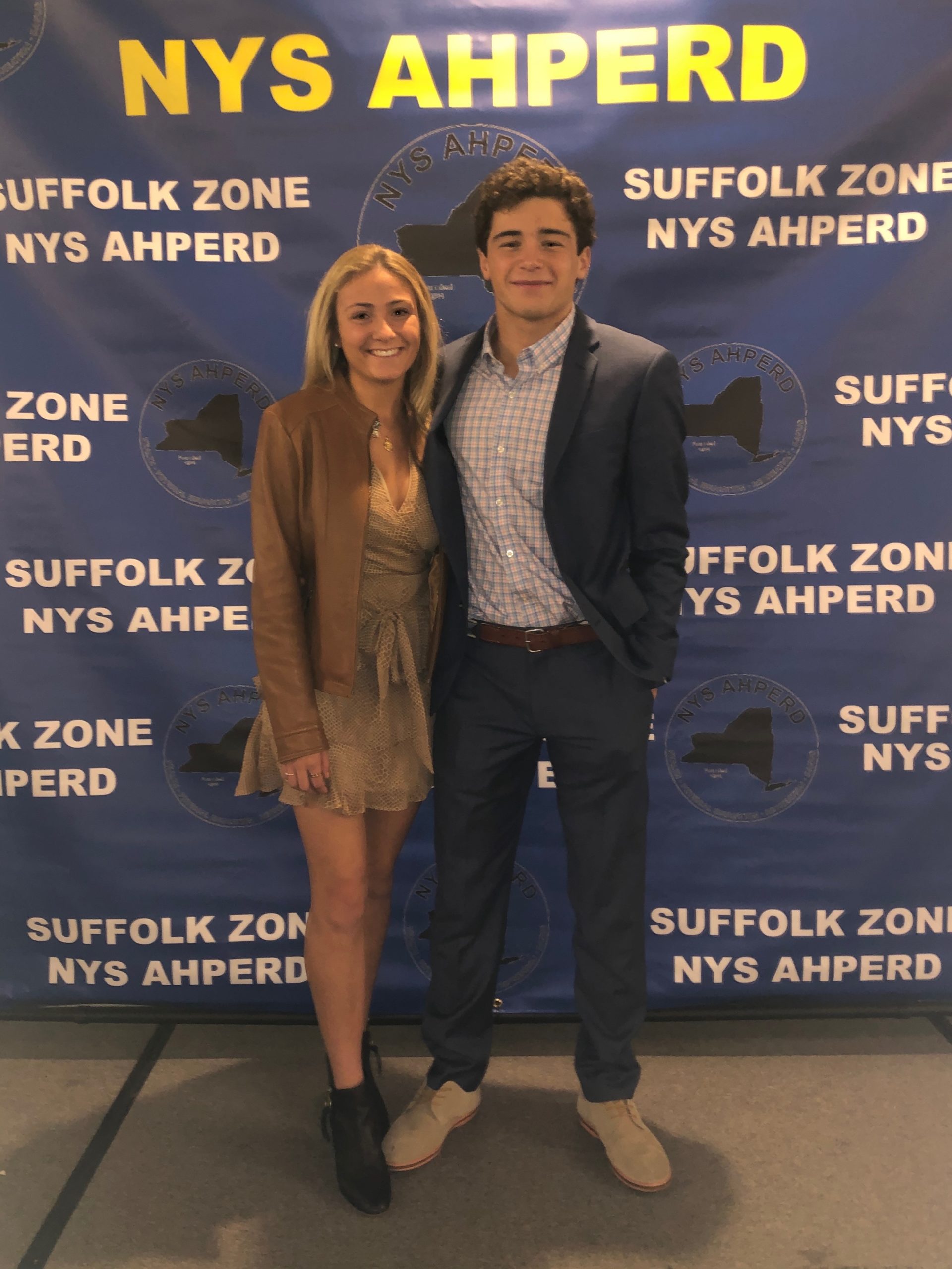 Westhampton Beach High School seniors Isabelle Smith and Jack Naglieri were honored by the New York State Association for Health, Physical Education, Recreation and Dance on December 3 as winners of the Suffolk Zone Student Leadership Award. The pair were selected based on their excellence in physical education, leadership ability and service to the community.