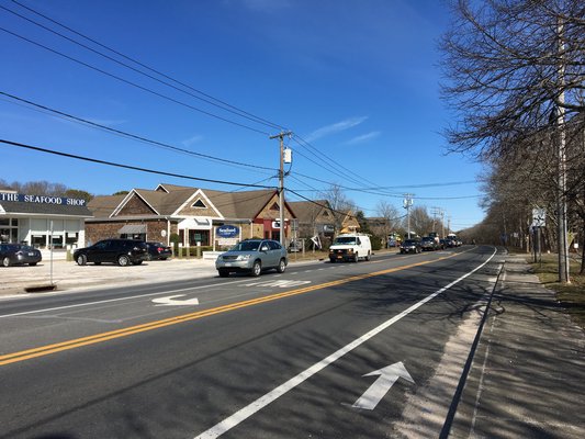 The East Hampton Town Board has proposed a building moratorium for the Wainscott business corridor. LAURA WEIR