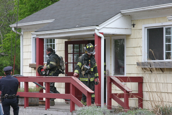 A minor fire was extinguished at an abandoned restaurant in Bridgehampton on Sunday. MICHAEL WRIGHT