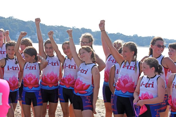 The I-Tri girls get set for the third annual Hamptons Youth Triathlon at Long Beach on Thursday