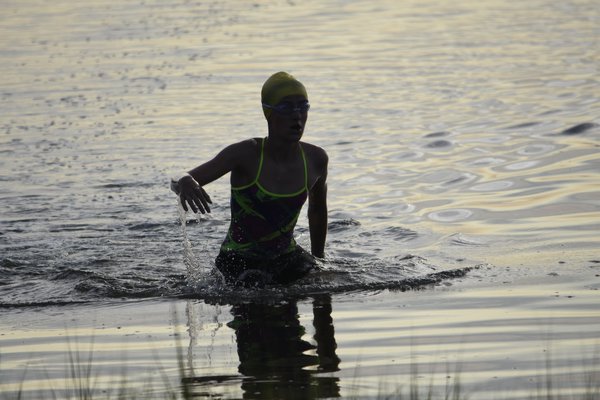 One of the first girls out of the water on Sunday morning. DREW BUDD
