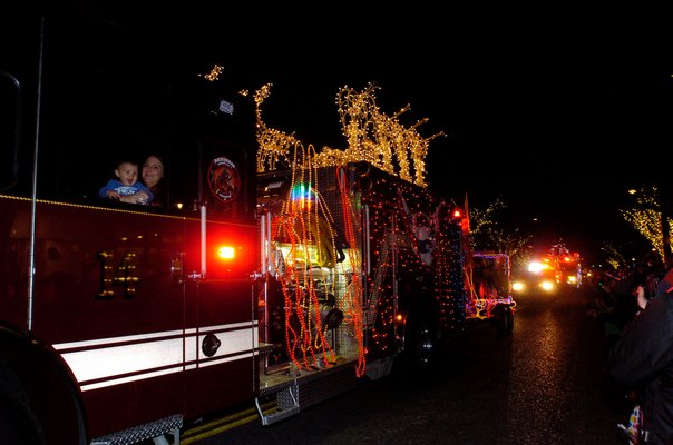 The Parade of Lights in Southampton Village on Saturday evening.