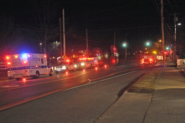 A vehicle and a transit bus were involved in an accident early Friday morning in Bridgehampton.  DANA SHAW