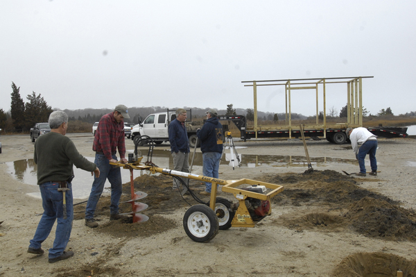 The frame of the hatchery being built  in Tom Matthews shop on December 1.  DANA SHAW