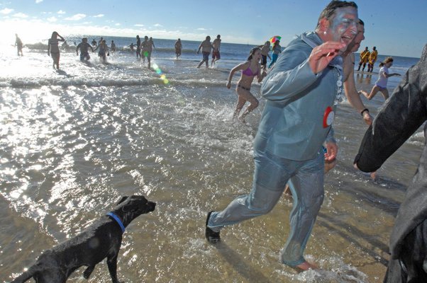 Brave bathers took the plunge on Saturday morning.