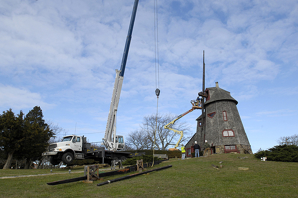 Work on the windmill at Stony Brook University's Southampton Campus is set to be completed by November 30.  DANA SHAW