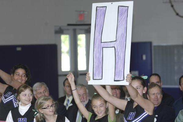 The Hampton Bays Middle School cheerleaders.  DANA SHAW