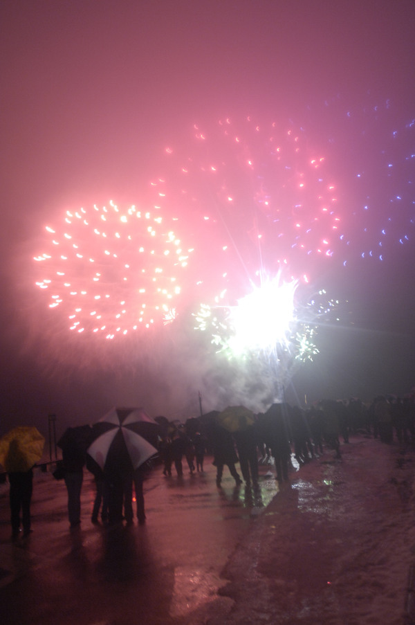 Fireworks at Long Wharf at HarborFrost 2011.