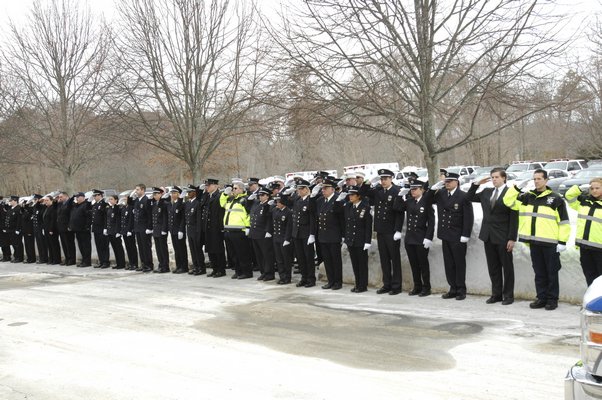 Fire and rescue personnel from all over Long Island attended the service.