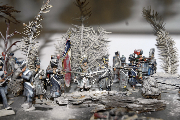 A tiny Napoleonic Army is one of the may thousands of toy soldiers that make up Orson Munn's collection. 