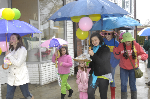 Despite rainy conditions the Sag Harbor Easter Bonnet Parade was held on Saturday afternoon on Main Street.