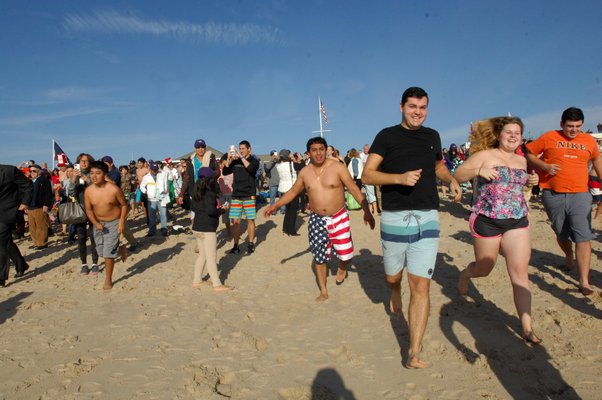 Hundreds took the plunge for Human Resurces on Saturday morning.