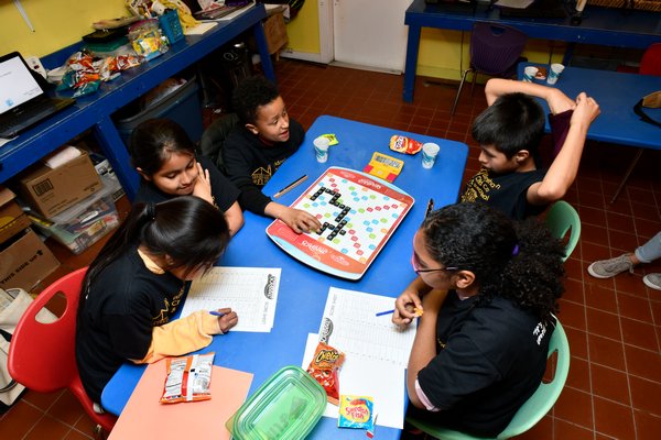 Members Bridgehampton Child Care & Recreational Center Scrabble team prepare for the North American School Scrabble Championship in Philadelphia later this month. DANA SHAW
