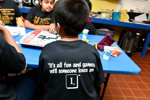 Members Bridgehampton Child Care & Recreational Center Scrabble team prepare for the North American School Scrabble Championship in Philadelphia later this month. DANA SHAW