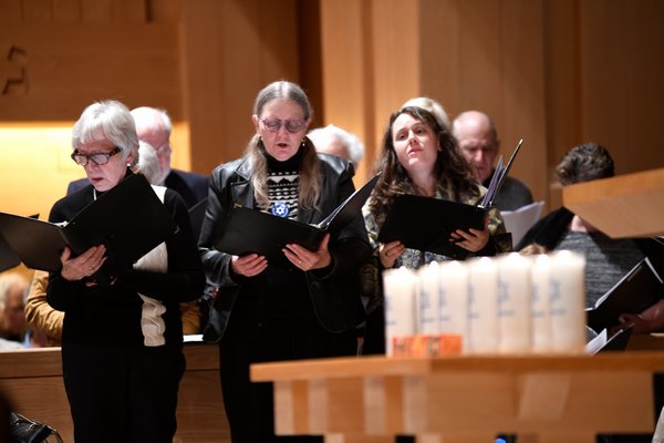 A vigil for the Pittsburgh Jewish community was held on Thursday evening at the Jewish Center of the Hamptons.  DANA SHAW