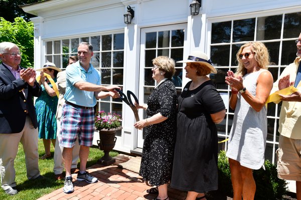  Virginia Christensen and Frances Oldeack at the grand opening of the Lyzon Hat Shop in Hampton Bays on Saturday.