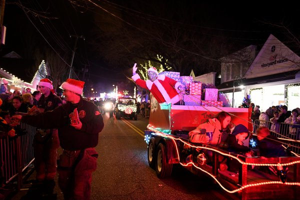 The Parade of Lights in Southampton Village.