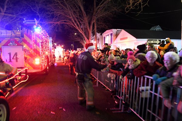 The Parade of Lights in Southampton Village.