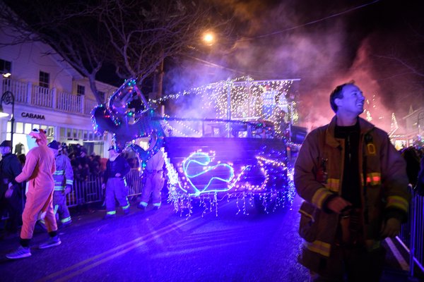 The Parade of Lights in Southampton Village.