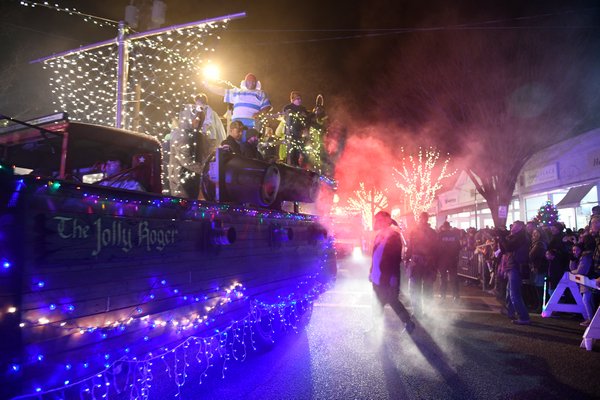 The Parade of Lights in Southampton Village.